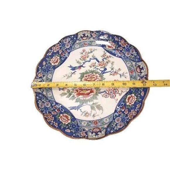 TAJIMI 12.5" Silvia Fine China Platter Bird Floral Hand Painted Japan Asian VNTG - Picture 8 of 16